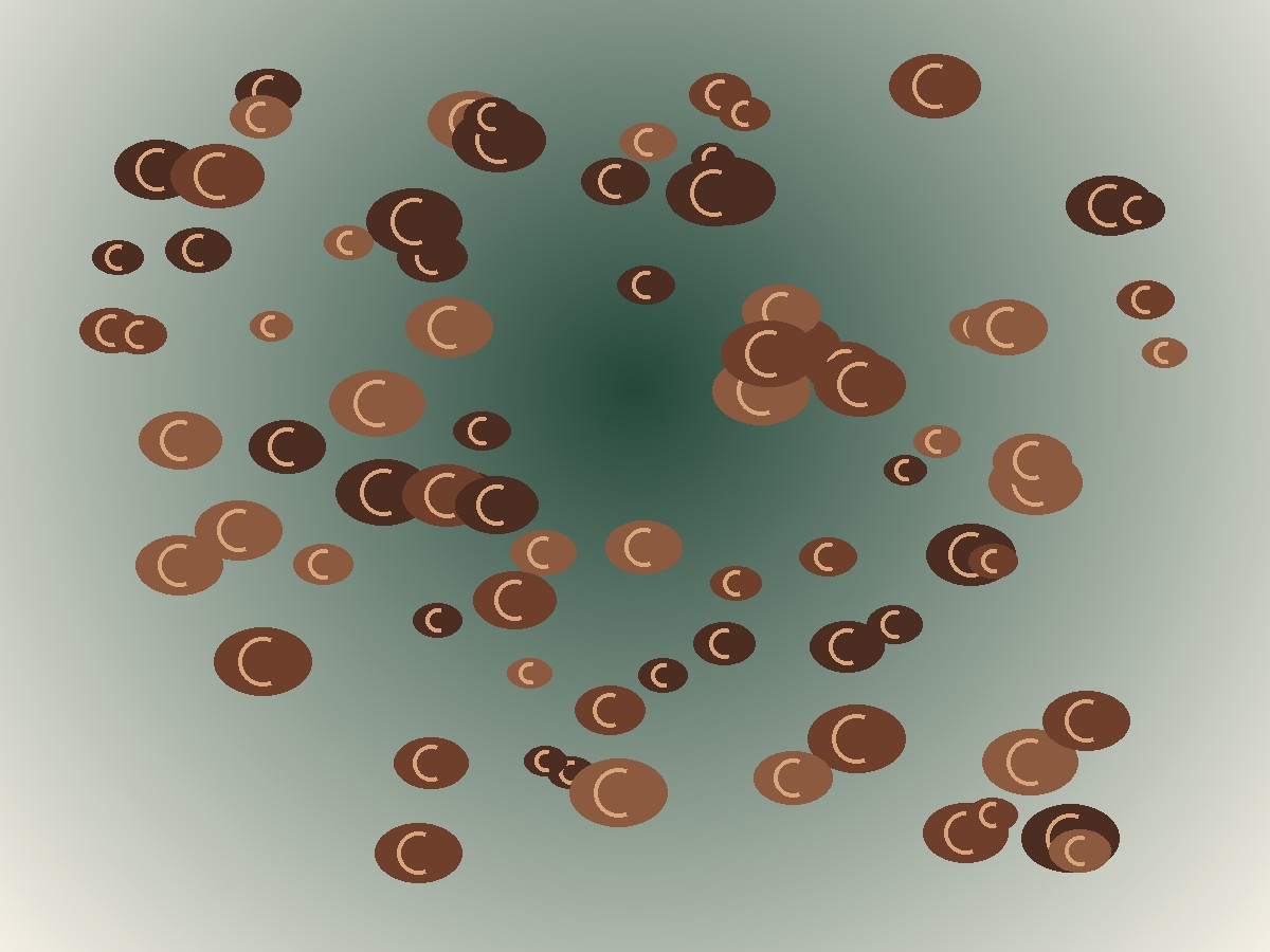 Editorial illustration of roasted coffee beans